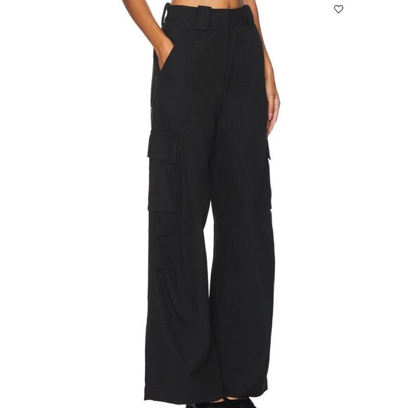 NWT ALC Black womens cargo pants size 4 A.L.C. Wide leg $495 - Picture 2 of 9